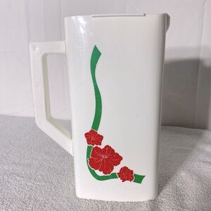Vintage Totoon White Green Red Plastic Pitcher